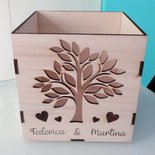 vaso legno porta pianta regalo maestra personalizzato matrimonio prima comunione cresima compleanno