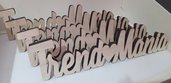 scritta legno appoggio handmade laser cut decorazione negozio casa arredamento