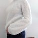 Maglione donna in mohair alpaca e seta bianco, pullover con manica a palloncino e scollo tondo, maglione ai ferri oversize bianco