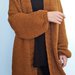 Cardigan lungo oversize in lana marrone, cardigan donna fatto a mano, cardigan in maglia ai ferri marrone, giacca a maglia lunga donna 