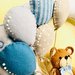 Fiocco nascita orsetto con palloncini azzurro + dedica