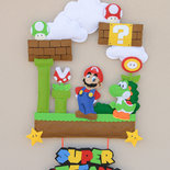 Fiocco nascita ispirato a Super Mario, 55 cm x 37 cm