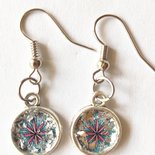 Argento Sterling Zirconi Basket Rotondo Bottone Orecchini IN