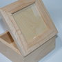 Scatola in legno portafotografie portafoto artigianale decoupage bomboniere cm 10x10