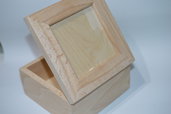 Scatola in legno portafotografie portafoto artigianale decoupage bomboniere cm 10x10