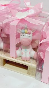 Bomboniera compleanno bimba unicorno personalizzabile con nome arcobaleno segnaposto Comunione