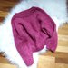 Maglione donna in alpaca e lana fatto a mano, maglia alpaca ai ferri, maglione leggero, maglione taglie XXXL, maglione rosa scuro