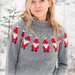 maglione natalizio fatto a mano, maglione con babbo natale, maglione di natale donna, maglione in alpaca grigio, maglione norvegese