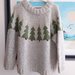 maglione di Natale donna fatto a mano, maglione con alberi di Natale, maglione alpaca donna ai ferri, maglione norvegese, pullover lana