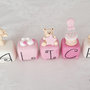 cake topper cubi con orsetti in scala di rosa 5 cubi 5 lettere DETTAGLI CUORICINI