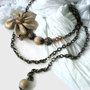 The crystal bronze flower necklace
