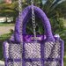 Borsa Granny VIOLETTA in cotone con tracolla e manici 