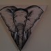 Elefante_Acrilico e tratto pen_tela triangolare 20 cm