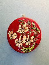 Tondo fiori in ceramica