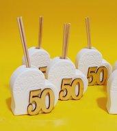 Bomboniera profumatore cuore anniversario sposi 50 anni 50° albero della vita cuore gesso ceramico segnaposto compleanno 50 anni
