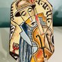 Il musicante - piastrella in ceramica