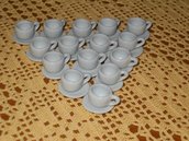 Tazzine con piattino in ceramica in miniatura