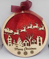 fuoriporta legno crepla albero di natale merry christmas handmade laser regalo decorazione dietroporta personalizzato