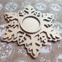 portacandela legno fiocco di neve albero di natale merry christmas handmade laser regalo decorazione