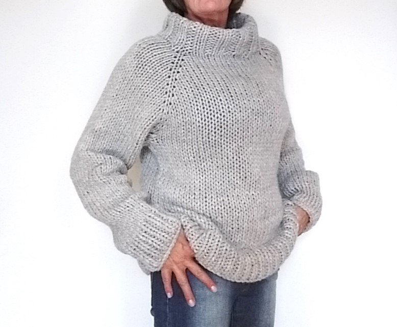 Pullover donna beige, maglione in alpaca, maglione in lana fatto a mano,  maglia ai ferri, maglione invernale donna, maglione di lana pesante