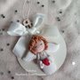 Idea regalo natale -pallina decorazione natale  angelo bianco 