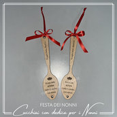 Cucchiaio in legno da appendere con incisione personalizzata - Festa dei Nonni