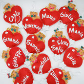 Decorazione natalizia a forma di cuore da personalizzare con nome, 18 cm x 12 cm