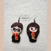 Orecchini Harry Potter  e Hermione   , orecchini fantasy