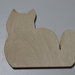 Confezione di 20 Sagome in legno forma gatto cm 7,5x6,5 fatte a mano