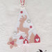 albero di natale decorazione natalizia da appendere bianca con renne e casette marry christmas
