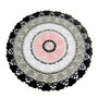 Centrino grigio rosa e nero rotondo ad uncinetto in cotone 33 cm - 31CN
