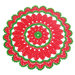 Centrino di Natale verde e rosso ad uncinetto in cotone 26.5 cm - 16NTL