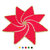 Centrino stella di Natale rosso e oro ad uncinetto in cotone 36 cm - 12NTL