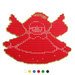 Centrino di Natale angelo rosso e oro a filet ad uncinetto 33x25 cm - 45NTL