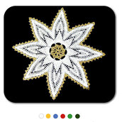 Centrino stella di Natale bianco e oro ad uncinetto in cotone 53 cm - 51NTL