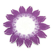 Centrino bianco lilla e violetto rotondo ad uncinetto in cotone 45 cm - 6CN