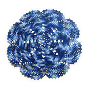 Centrino blu sfumato rotondo ad uncinetto in cotone 28 cm - 7CN
