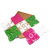 Centrino bianco verde e fucsia ad uncinetto in cotone 90x30 cm - 35CN