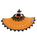 Centrino di Halloween Strega arancione ad uncinetto in cotone 30x24 cm - 3HL