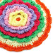 Presina fiore multicolore rotonda ad uncinetto in cotone 12 cm - 8PRS