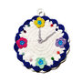 Presina orologio bianco e blu ad uncinetto in cotone 13x15 cm - 51PRS