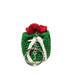 Portachiavi zainetto rosso bianco e verde ad uncinetto 5.5x6.5 cm - 1PRT