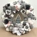 Ghirlanda decorativa -PICCOLA 20 cm- colore Bianca e grigia 