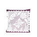 Coppia Cuscini lilla con motivo bianco a filet ad uncinetto 40x40 cm - COVER - 2CS