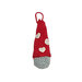 Amigurumi Babbo Natale grigio con cuori ad uncinetto 4.5x10 cm - 18NTL