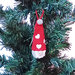 Amigurumi Babbo Natale grigio con cuori ad uncinetto 4.5x10 cm - 18NTL