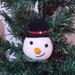 Amigurumi Palla di Natale pupazzo di neve ad uncinetto 9x10 cm - 66NTL
