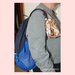 Piccola borsa/sacchetta da uomo con coulisse e moschettone in stoffa