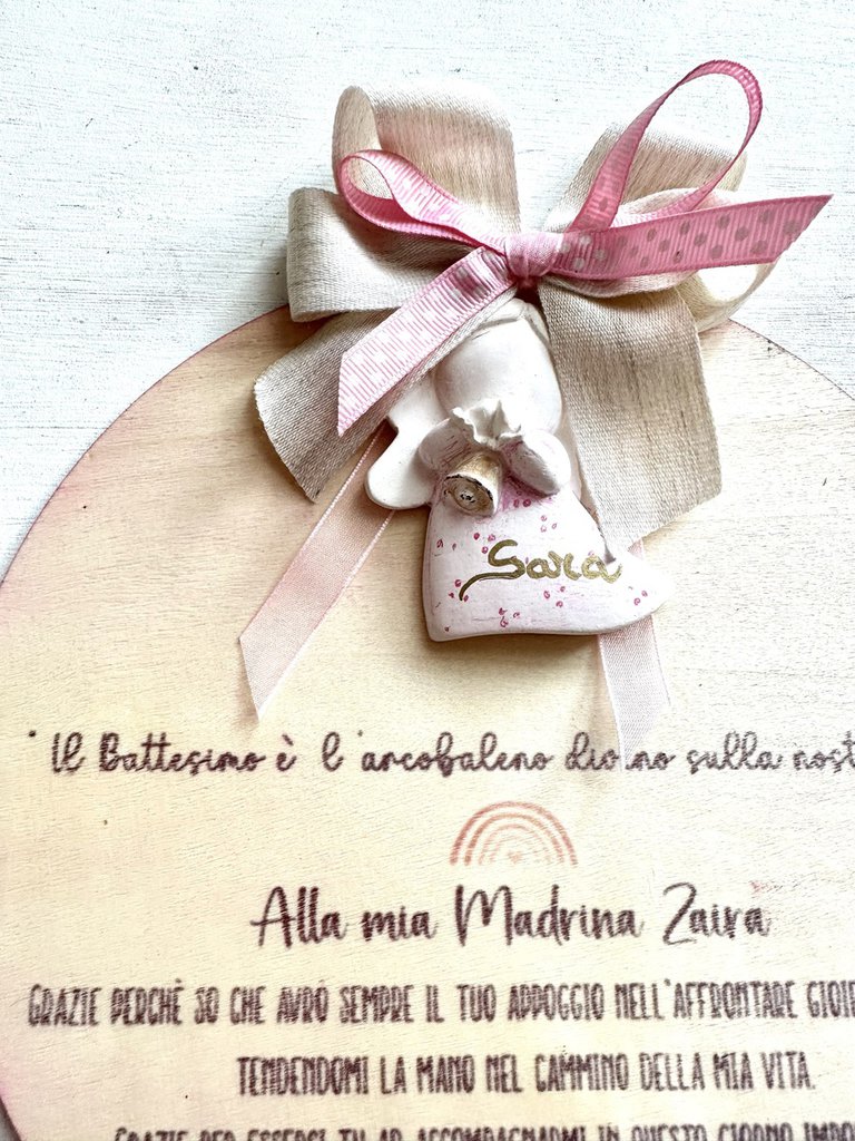 Portachiavi In Legno Inciso 'La Più Gufo Madrina' - Regalo Personalizzato Per Madrina, Compleanno, Natale, Battesimo, Beige 7,5 Cm