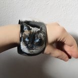Bracciale Gatti in legno dipinto a mano
